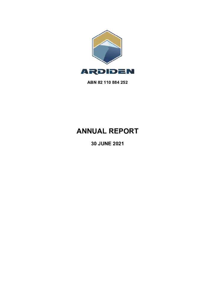 Ardiden（ADV）2021财年年度报告（英文版）