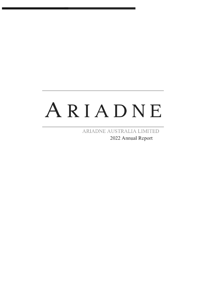 Ariadne Australia（ARA）2022财年年度报告（英文版）