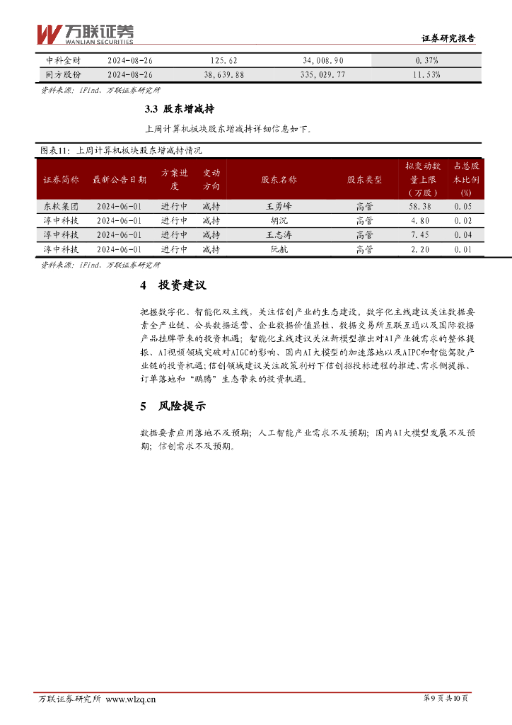 万联证券：计算机行业周观点：重视发展新质生产力，继续关注人工智能产业链_第9页