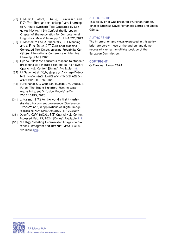 欧盟委员会：2024生成式人工智能透明度：识别机器生成的内容报告_第6页