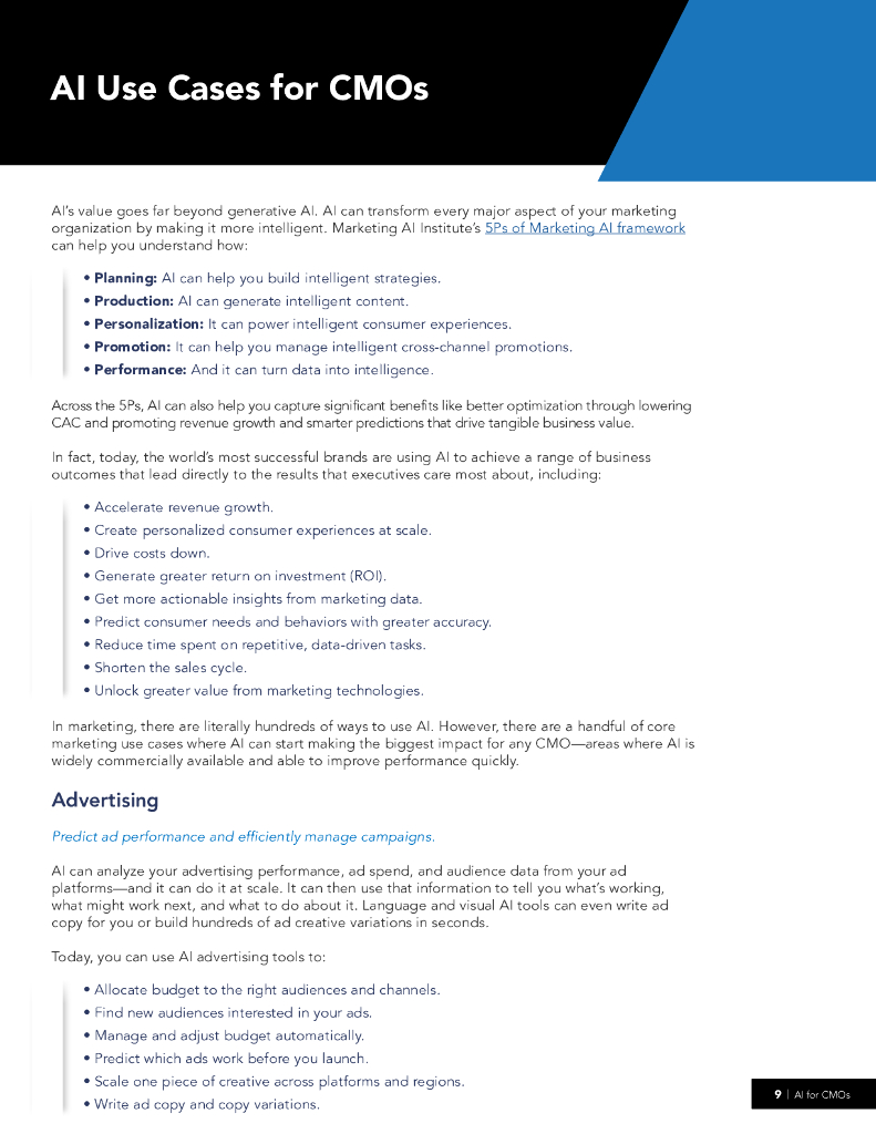 Marketing AI Institute：2023人工智能与首席营销官（CMO）：AI驱动的真实世界的数字化转型蓝图报告（英文版）_第9页