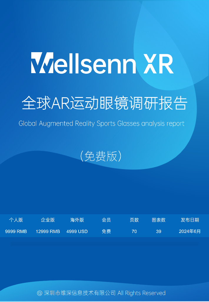 维深Wellsenn XR：2024年全球<em>AR</em>运动眼镜调研报告（摘要版） 海报