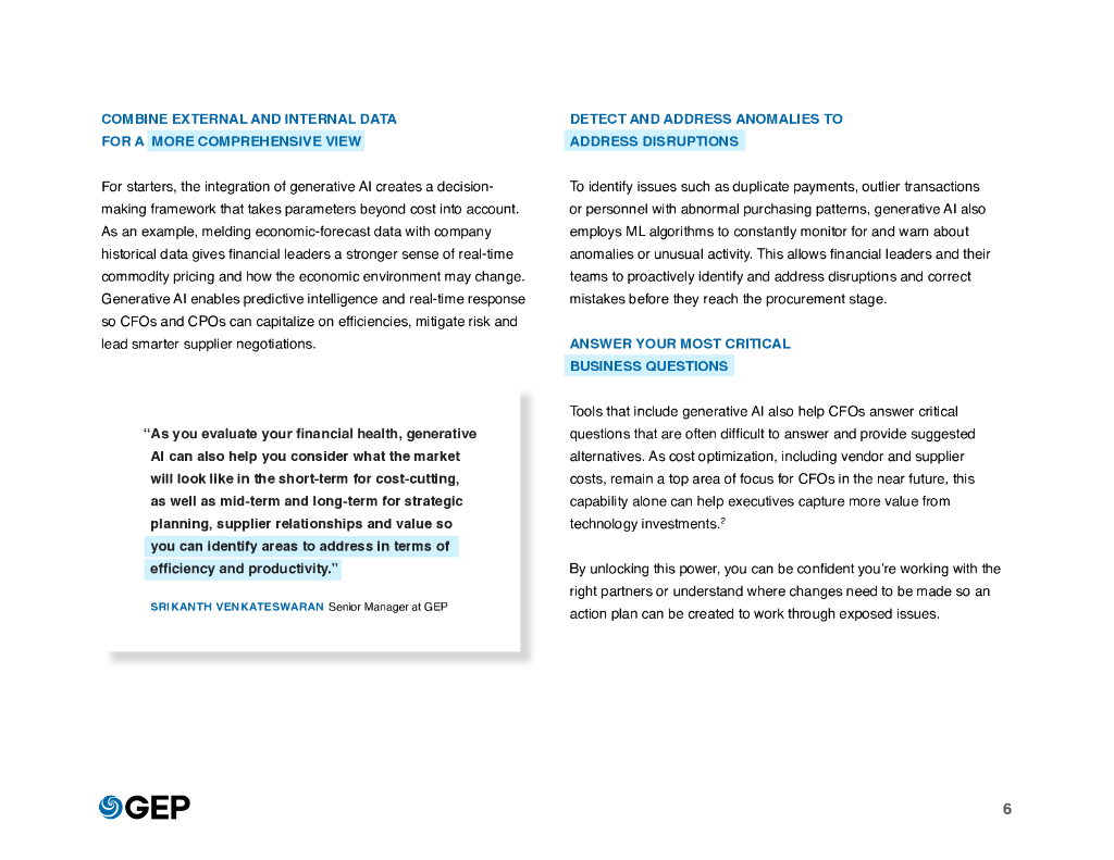 GEP：2024人工智能如何帮助CFO和CPO优化支出和创造价值报告（英文版）_第7页