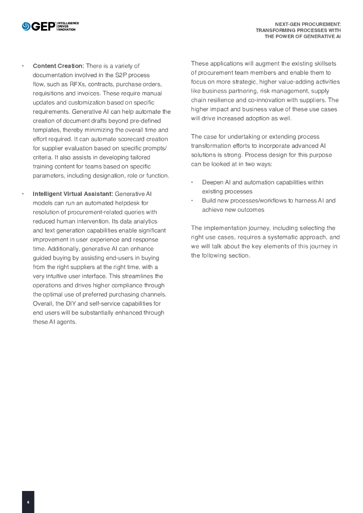 GEP：2024具有生成人工智能能力的下一代采购转换流程报告（英文版）_第6页