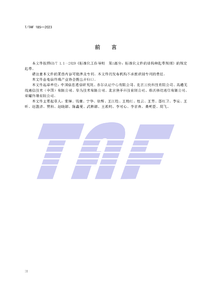 T/TAF 185-2023 标准预览