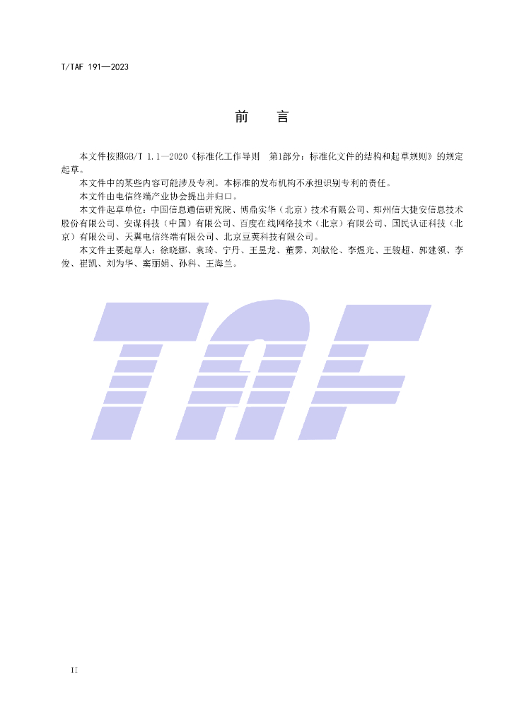 T/TAF 191-2023 标准预览