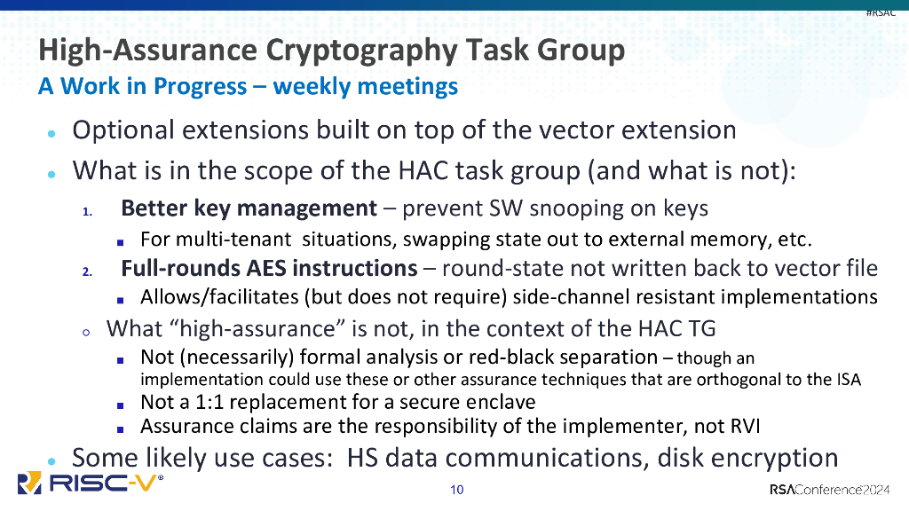 2024_USA24_CRYP W08_01：Progress in Standardizing Cryptography Extensions for RISCV Processors_第10页