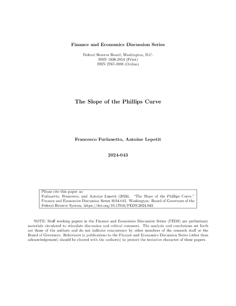 美联储：菲利普斯曲线的斜率（英文版）