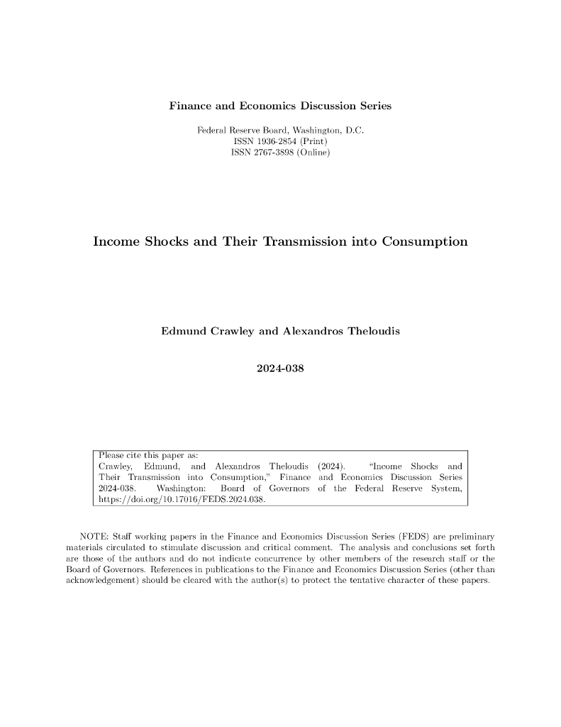 美联储：收入冲击及其向消费的传导（英文版）