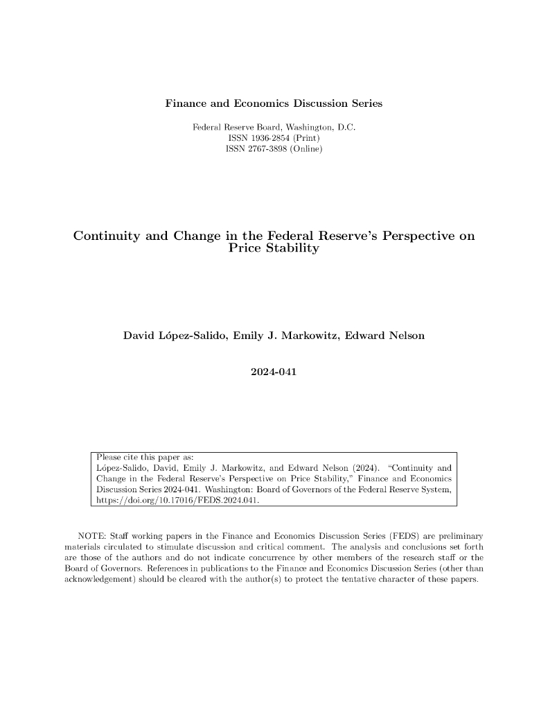 美联储：美联储价格稳定视角的连续性与变化（英文版）