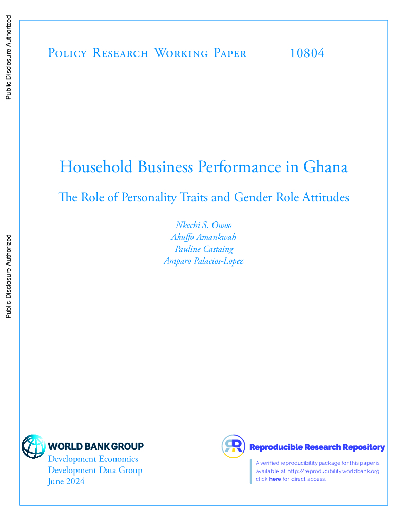 世界银行：加纳家庭企业绩效：人格特征和性别角色态度的作用（英文版）