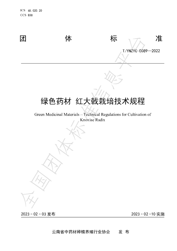 T/YNZYC 0089-2022 标准预览