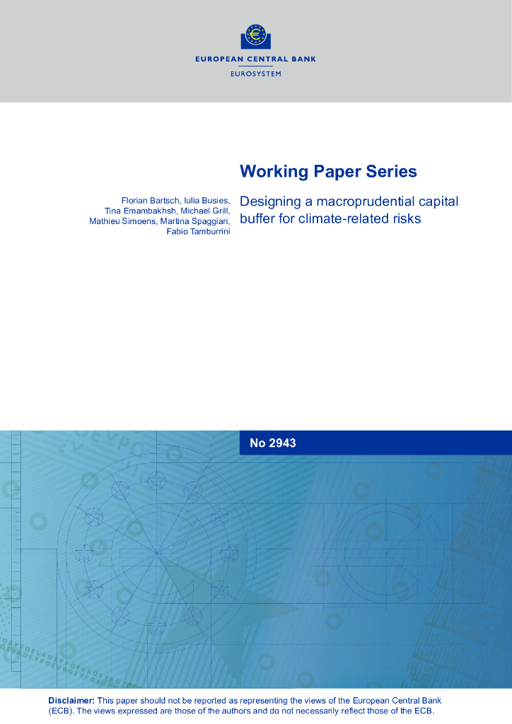 欧洲央行：为气候相关风险设计宏观审慎资本缓冲（英文版）
