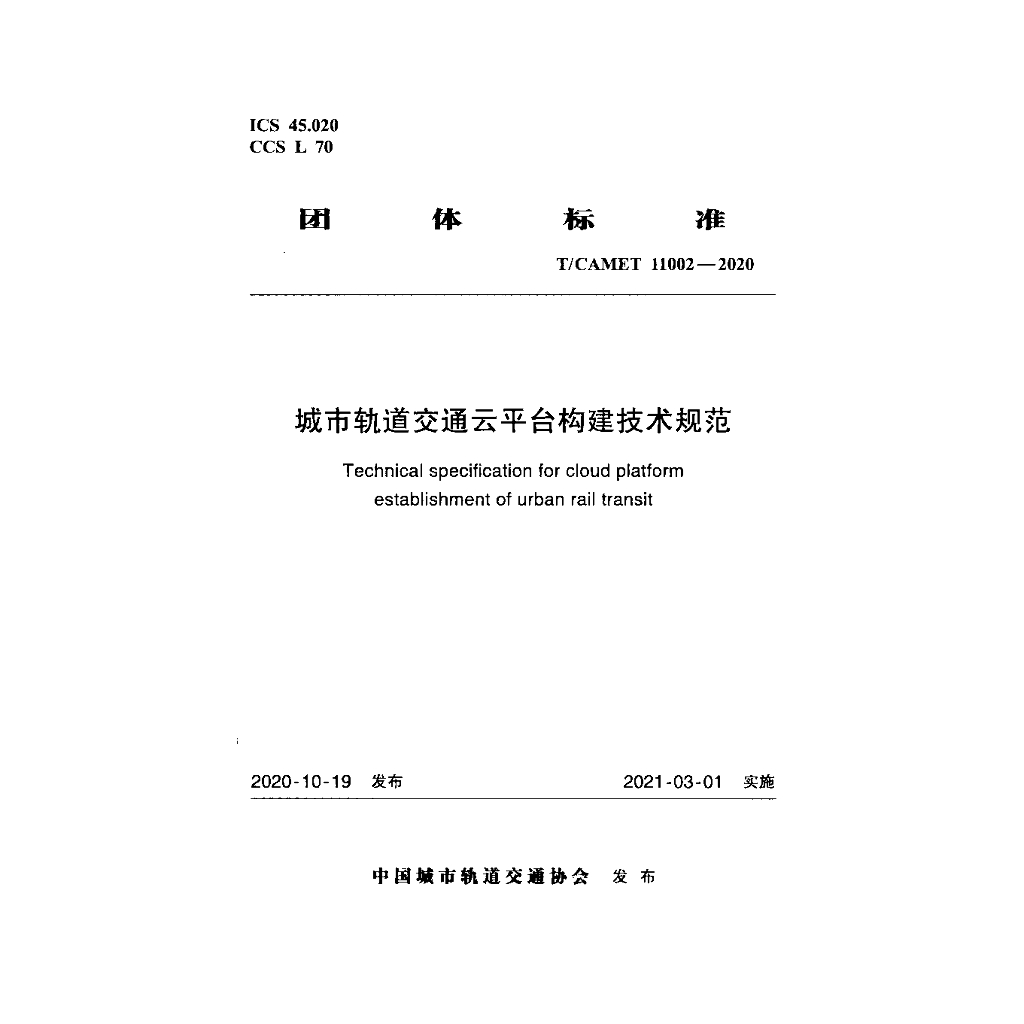 T/CAMET 11002-2020 标准预览