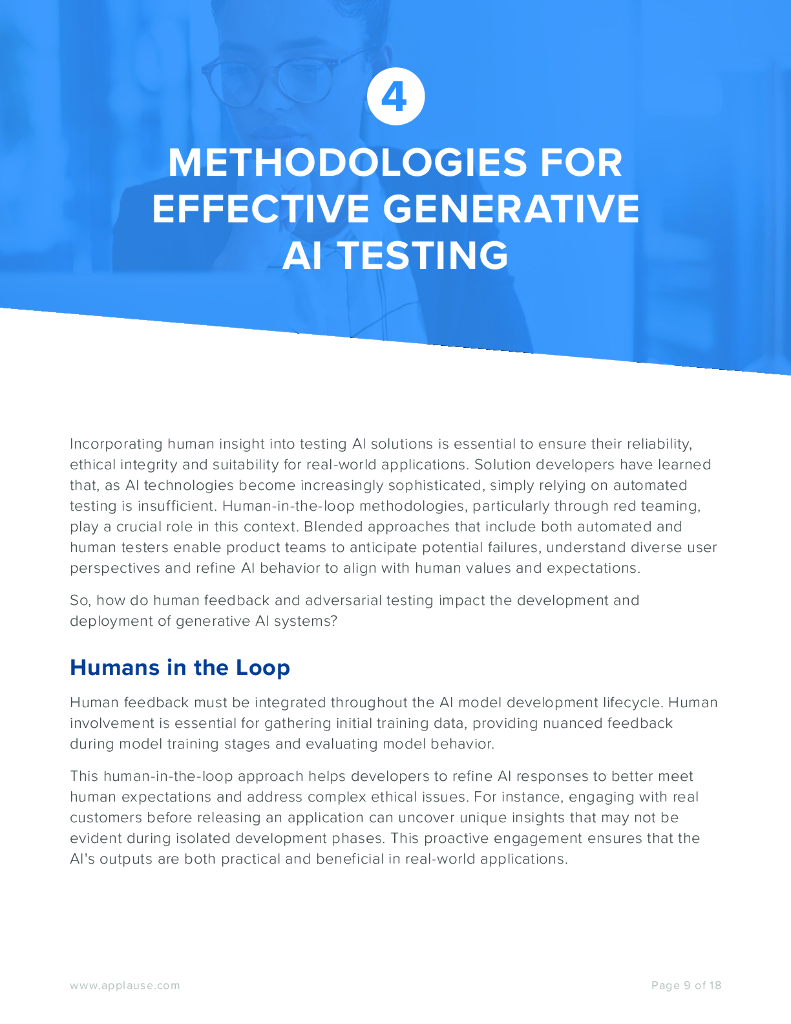 Applause：2024测试生成式人工智能：降低风险和最大化机会报告（英文版）_第9页