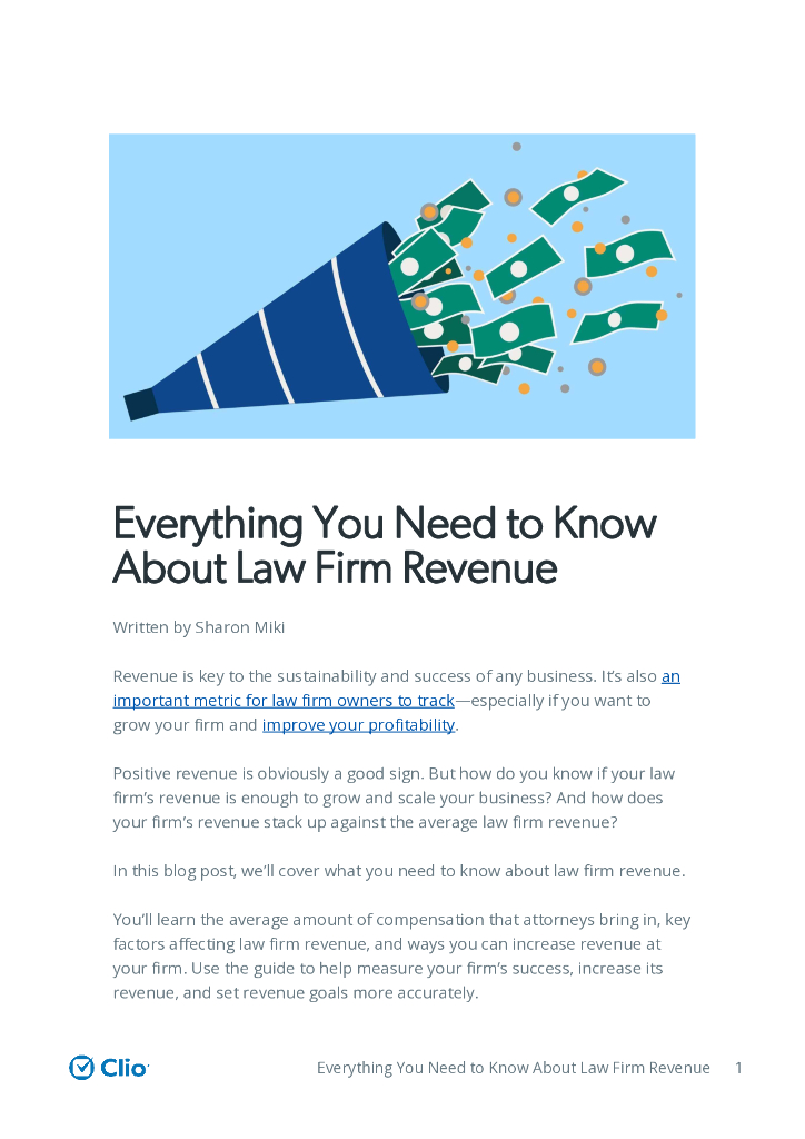 Clio：关于律师事务所收入你需要知道的一切（英文版）