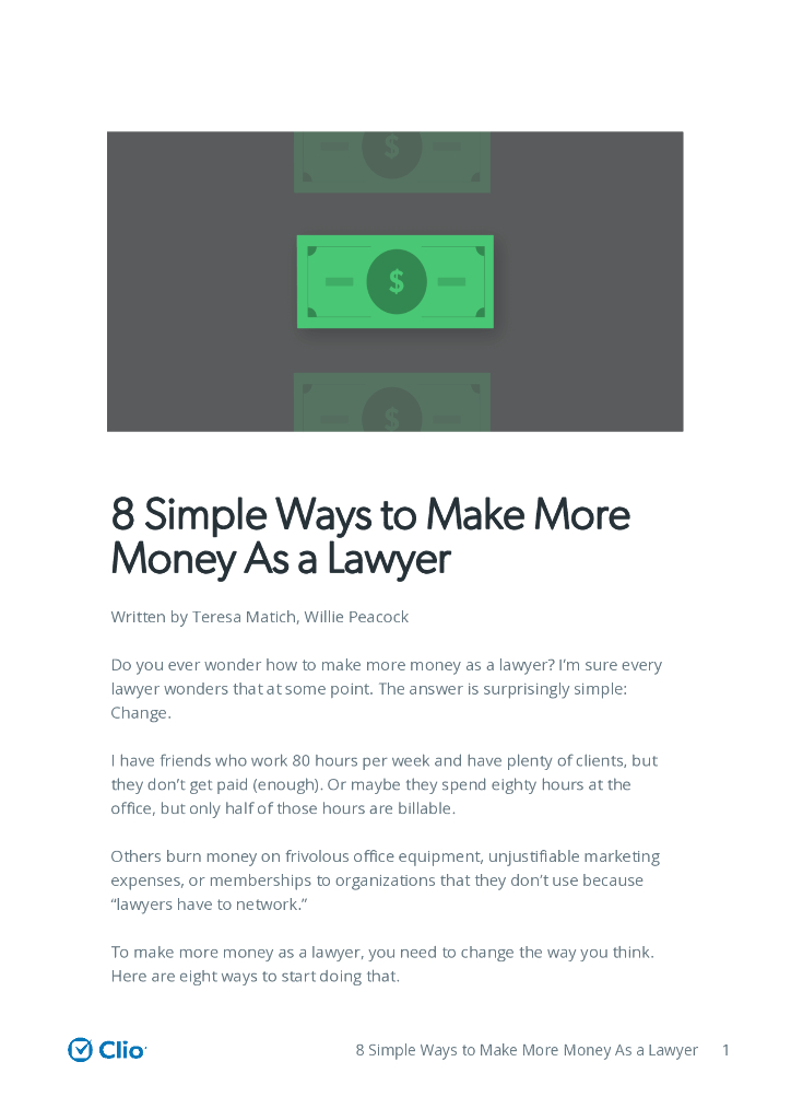Clio：做律师赚更多钱的8种简单方法（英文版）
