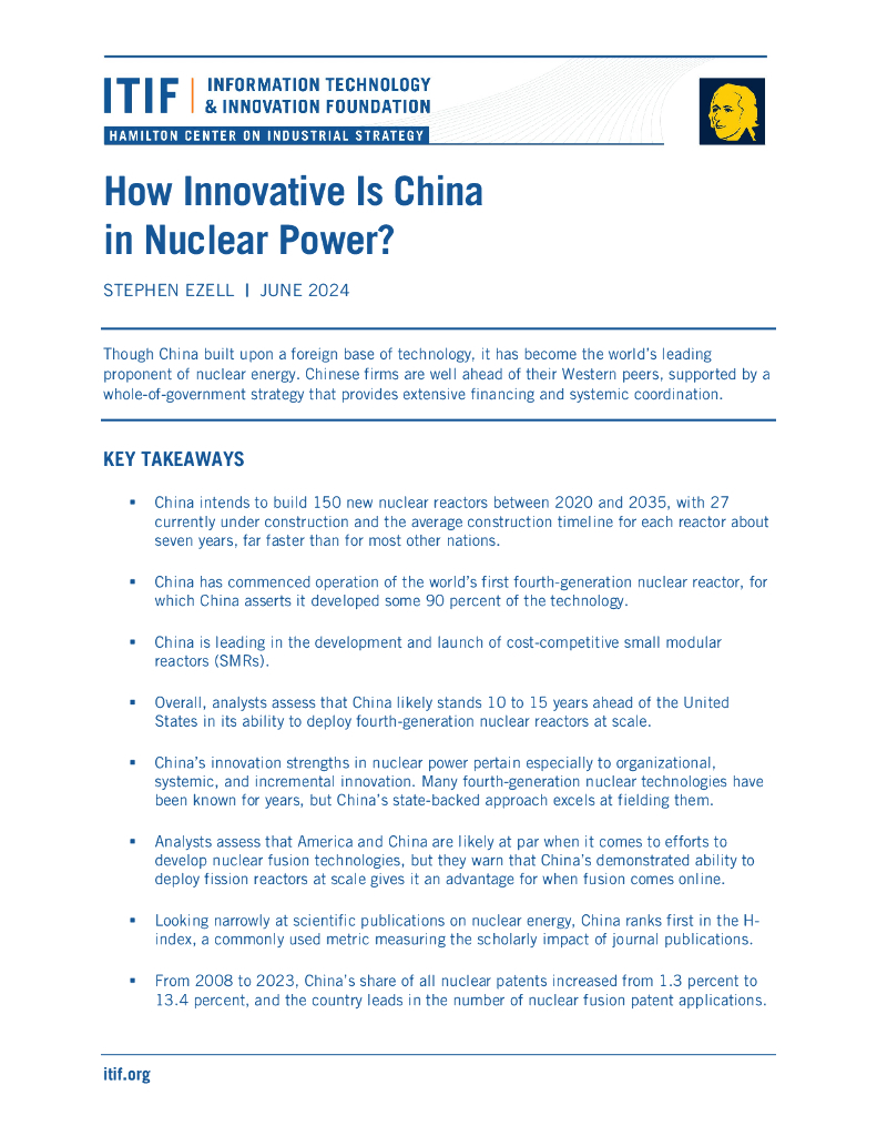 ITIF：2024年中国核电创新能力研究报告（英文版）