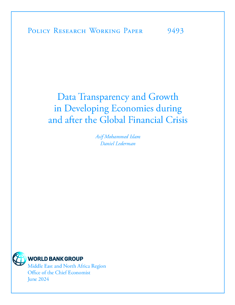 世界银行：全球金融危机期间和之后发展中经济体的数据透明度和增长（英文版）