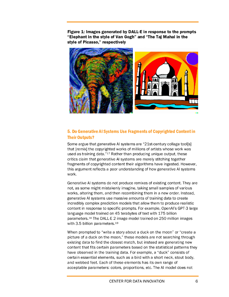 数据创新中心：2023生成性人工智能的批评者担心错误的知识产权问题报告（英文版）_第6页