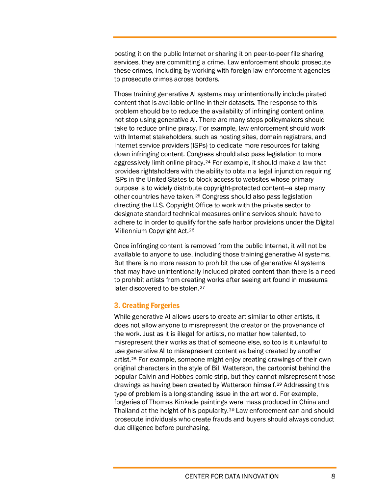 数据创新中心：2023生成性人工智能的批评者担心错误的知识产权问题报告（英文版）_第8页