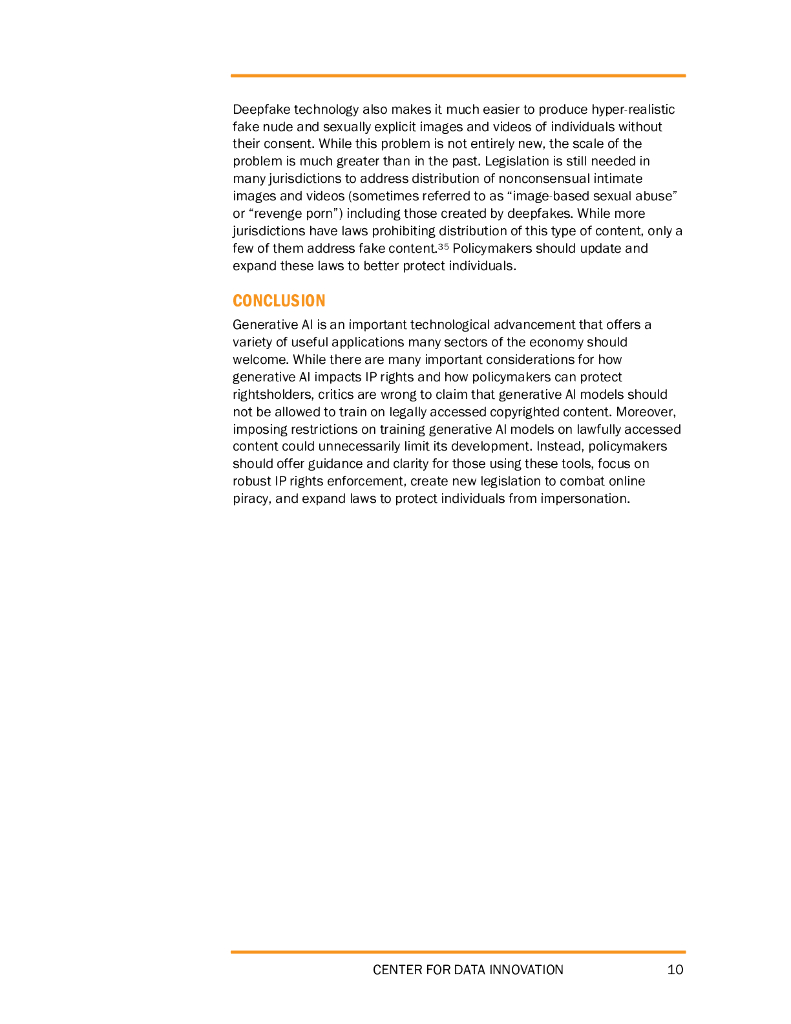 数据创新中心：2023生成性人工智能的批评者担心错误的知识产权问题报告（英文版）_第10页