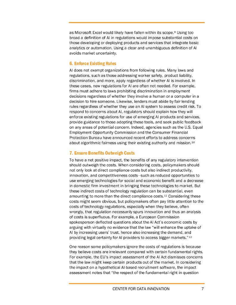 数据创新中心：2023不损害人工智能创新的十大规则报告（英文版）_第7页