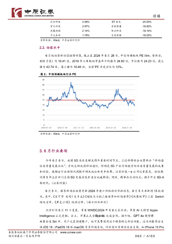 中原证券：传媒行业月报：世界人工智能大会落幕，关注AI应用落地进展_第6页
