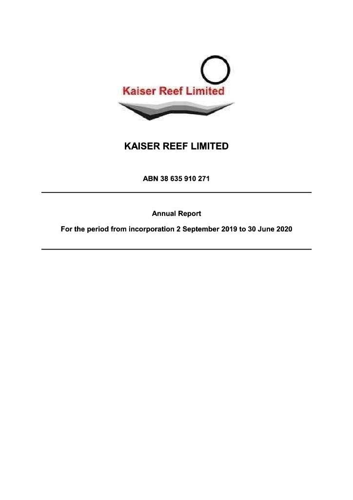 Kaiser Reef（KAU）2020财年年度报告（英文版）
