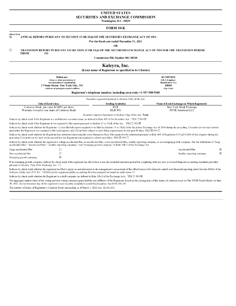 Kaleyra,Inc.（KLR）2021财年年度报告（英文版）