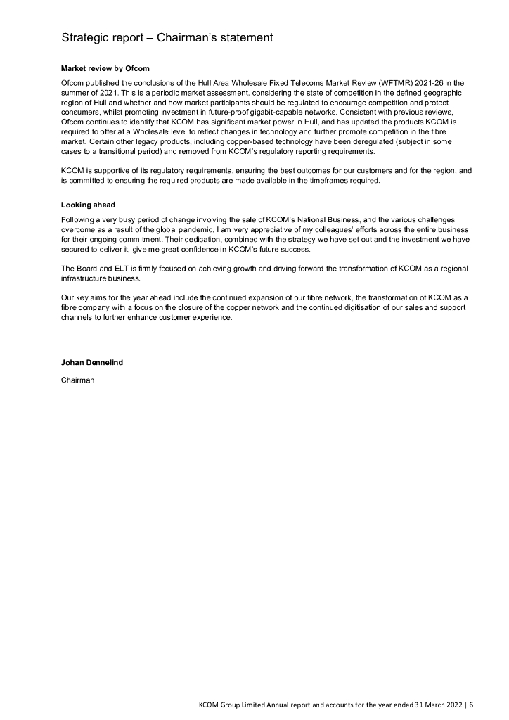 KCOM Group PLC 2022财年年度报告（英文版）_第6页