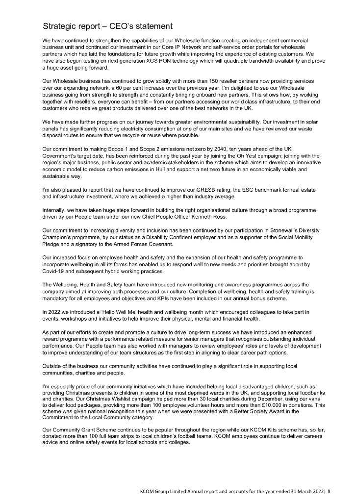 KCOM Group PLC 2022财年年度报告（英文版）_第8页