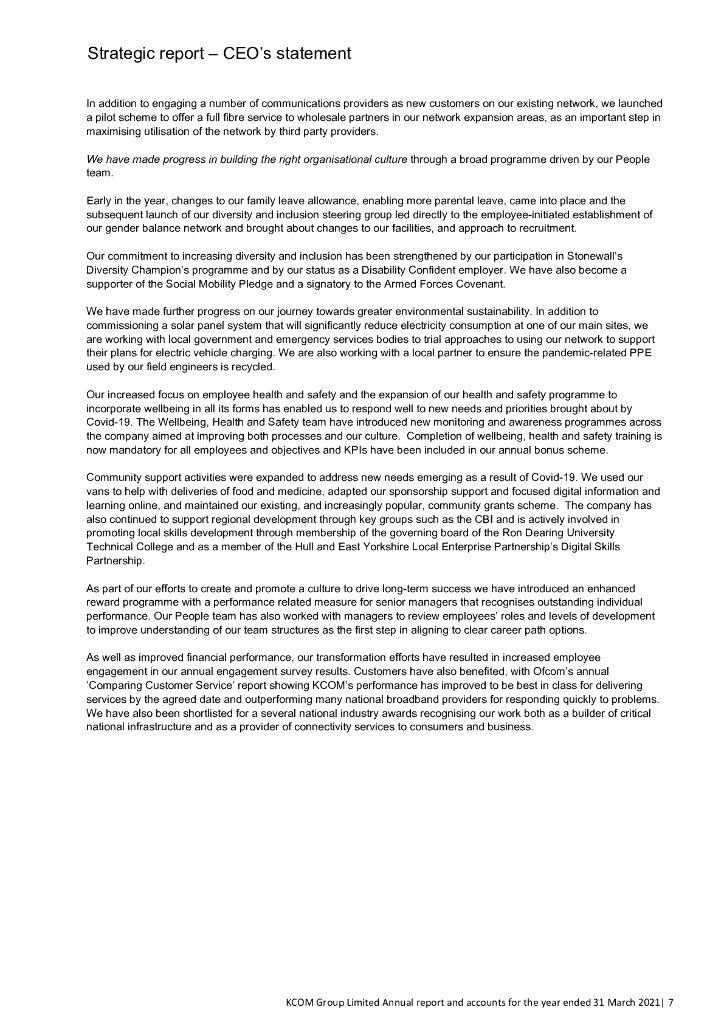 KCOM Group PLC 2021财年年度报告（英文版）_第7页