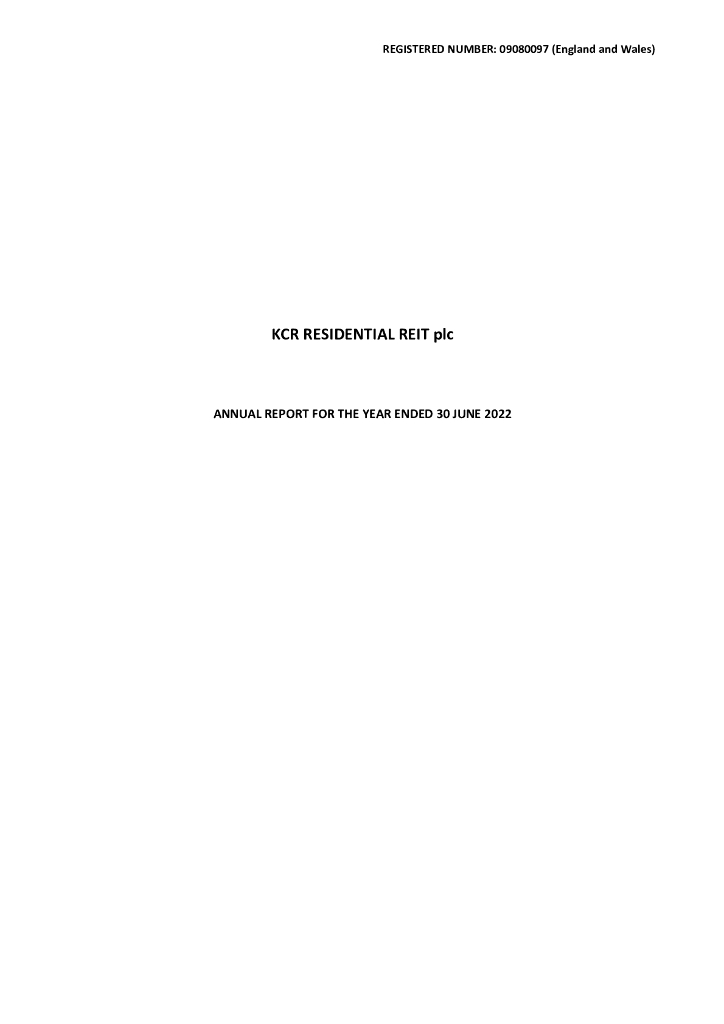 KCR Residential REIT plc（KCR）2022财年年度报告（英文版）