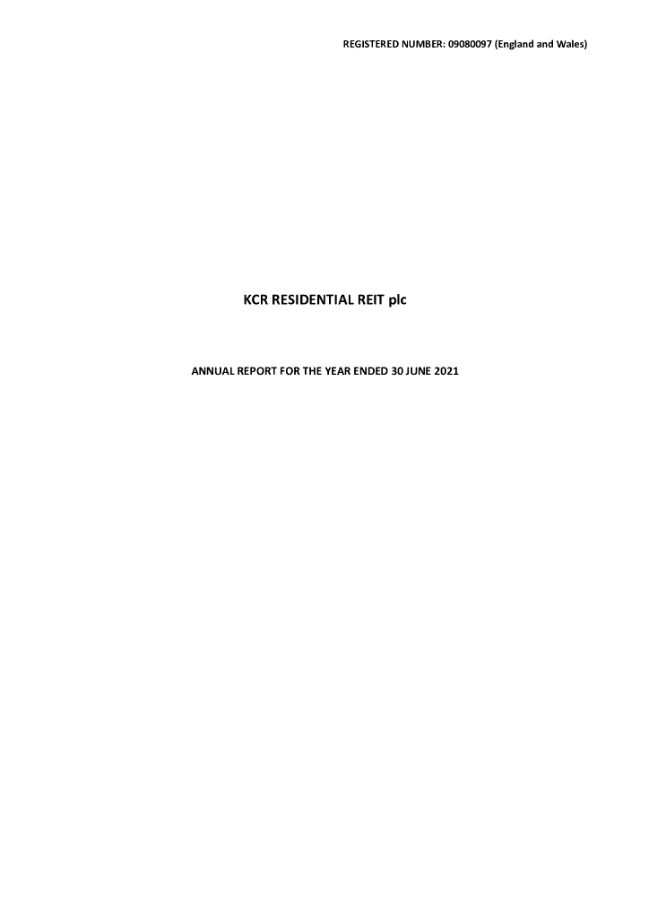 KCR Residential REIT plc（KCR）2021财年年度报告（英文版）