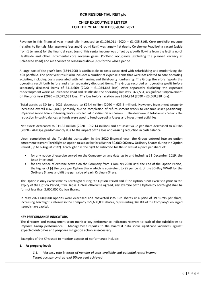KCR Residential REIT plc（KCR）2021财年年度报告（英文版）_第10页