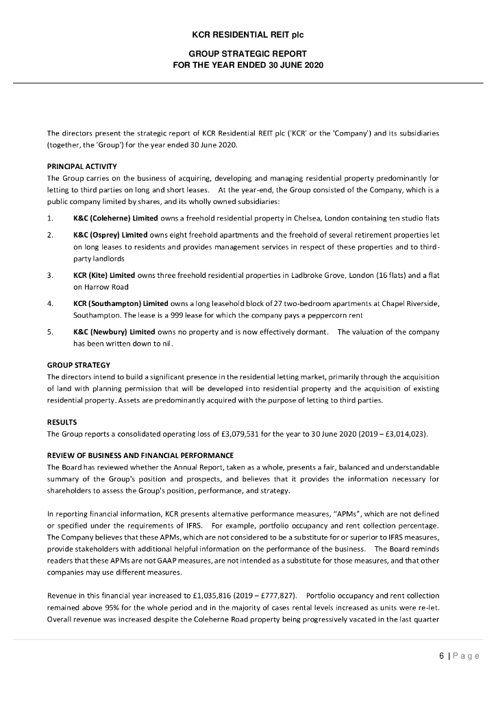 KCR Residential REIT plc（KCR）2020财年年度报告（英文版）_第8页
