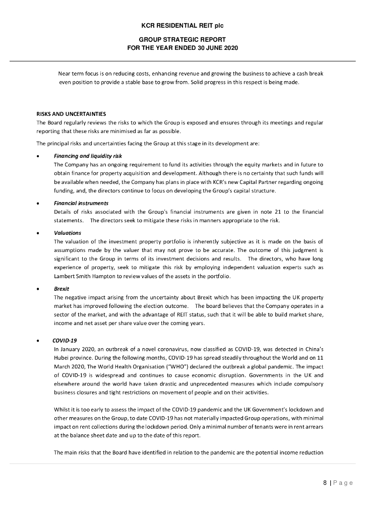 KCR Residential REIT plc（KCR）2020财年年度报告（英文版）_第10页