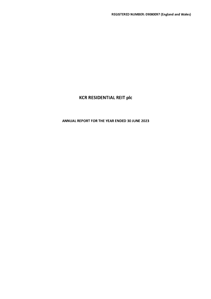 KCR Residential REIT plc（KCR）2023财年年度报告（英文版）