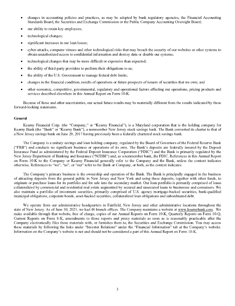 Kearny Financial Corp.（KRNY）2021财年年度报告（英文版）_第7页