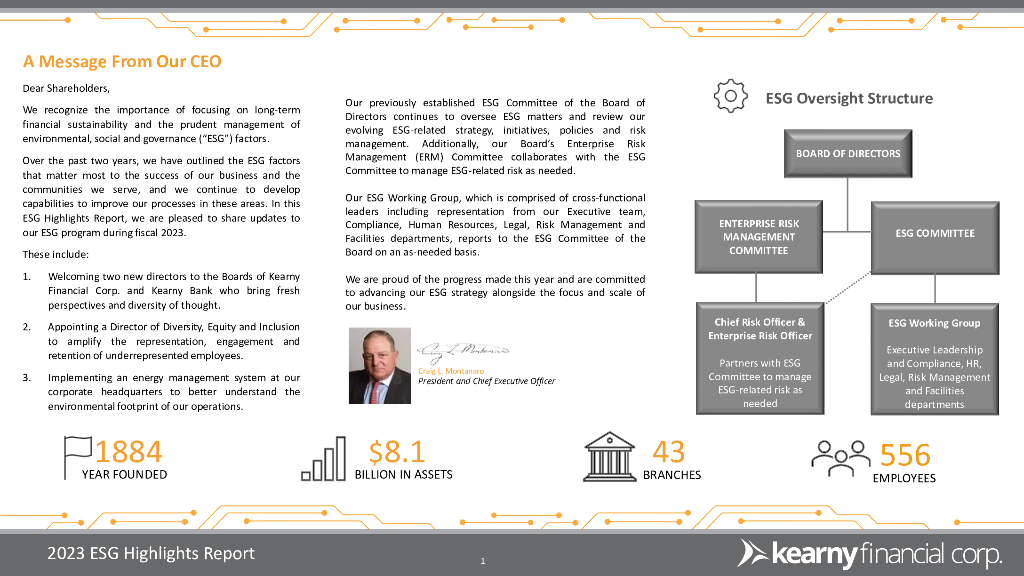 Kearny Financial Corp.（KRNY）2023年ESG报告（英文版）