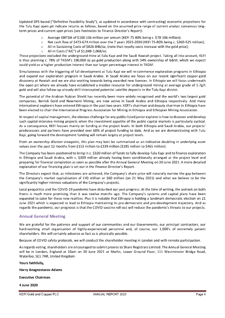 KEFI Gold and Copper Plc（KEFI）2020财年年度报告（英文版）_第6页