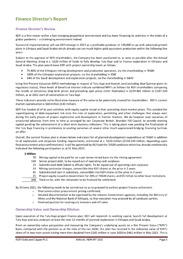 KEFI Gold and Copper Plc（KEFI）2020财年年度报告（英文版）_第7页