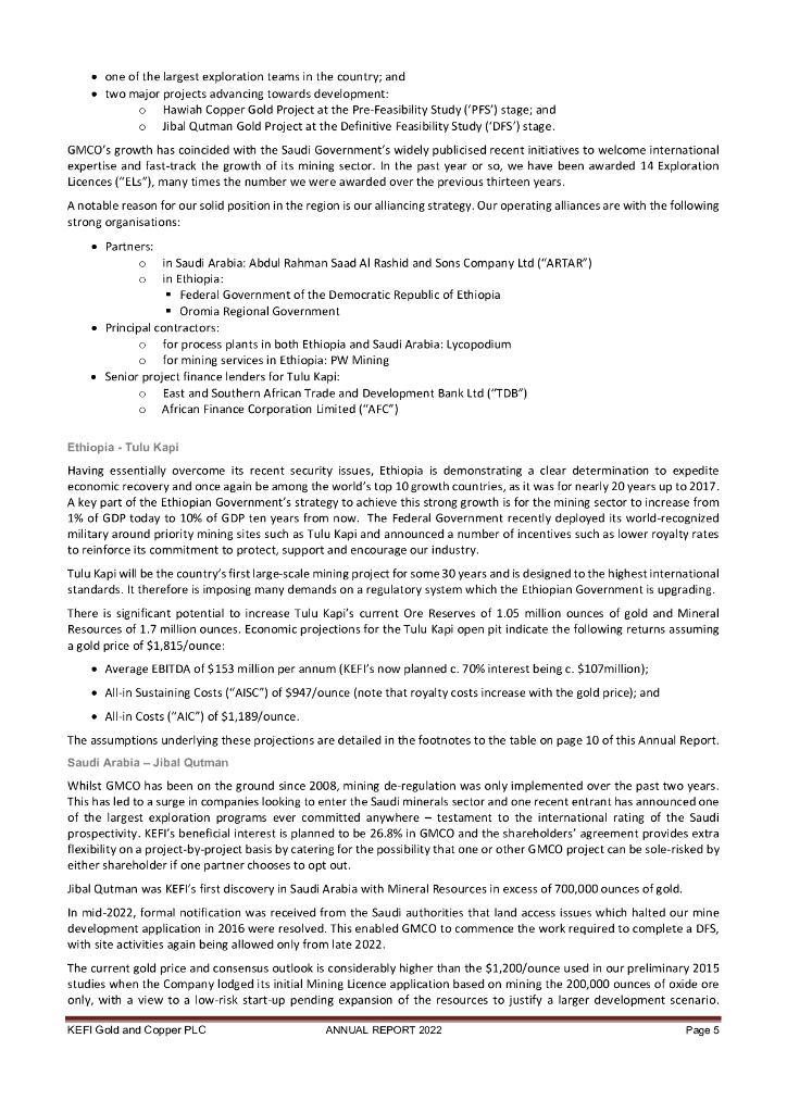 KEFI Gold and Copper Plc（KEFI）2022财年年度报告（英文版）_第6页