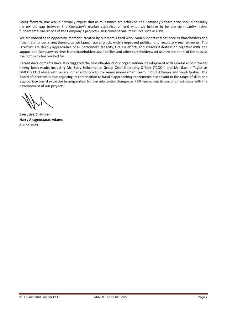 KEFI Gold and Copper Plc（KEFI）2022财年年度报告（英文版）_第8页