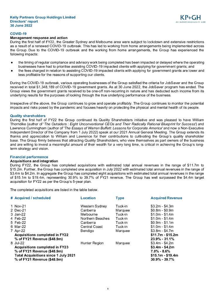 Kelly Partners Group Holdings Limited（KPG）2022财年年度报告（英文版）_第9页