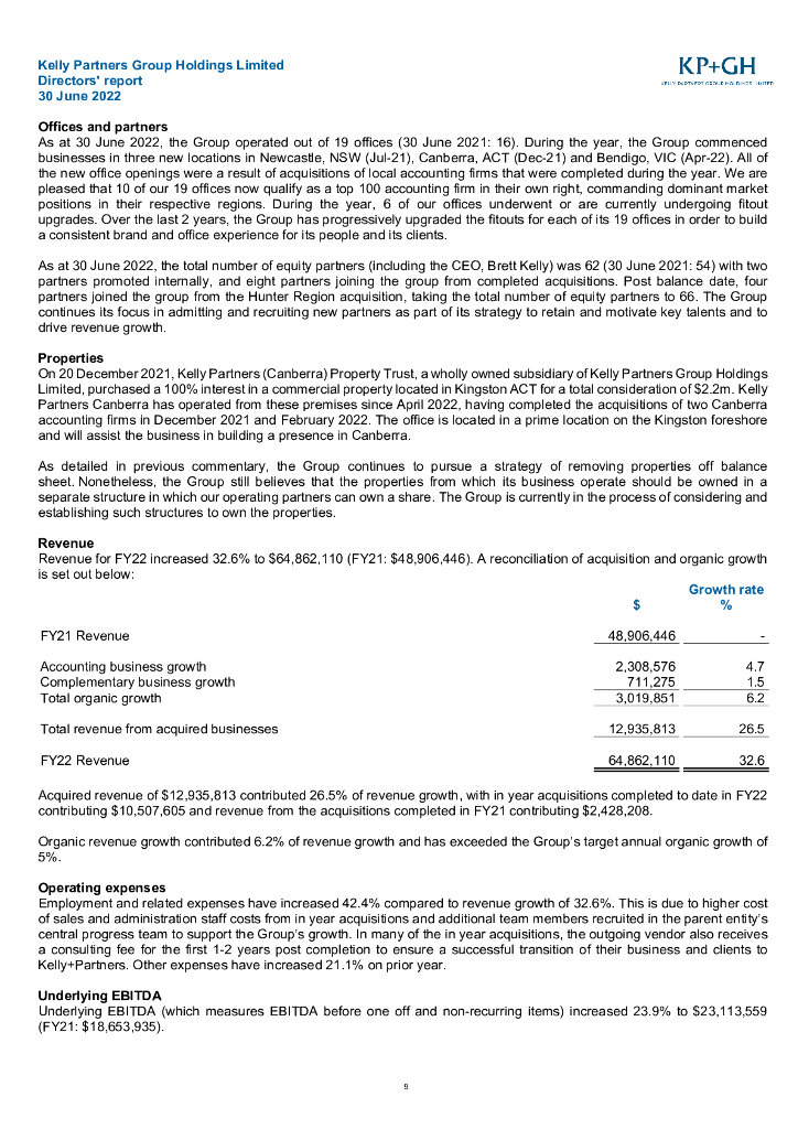 Kelly Partners Group Holdings Limited（KPG）2022财年年度报告（英文版）_第10页