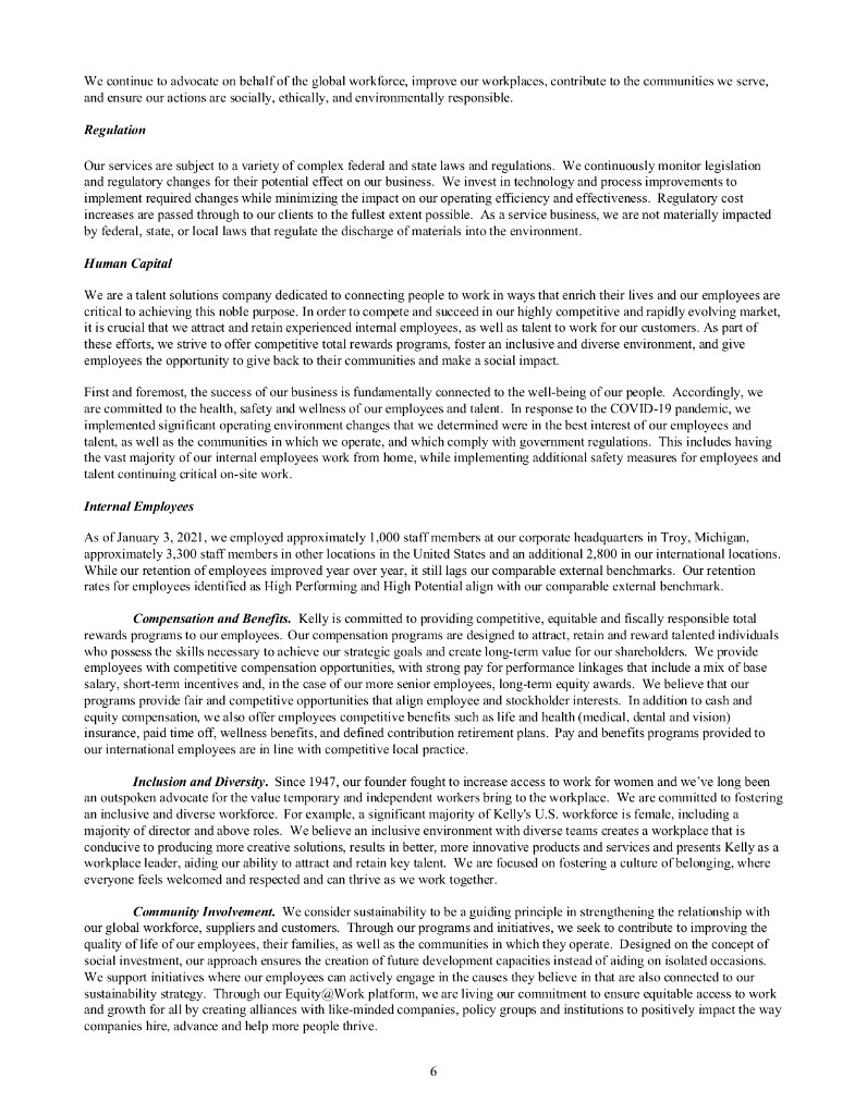 Kelly Services Inc.（KELYA）2020财年年度报告（英文版）_第8页