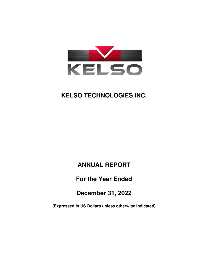 Kelso Technologies Inc.（KLS）2022财年年度报告（英文版）