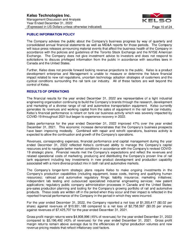 Kelso Technologies Inc.（KLS）2022财年年度报告（英文版）_第10页